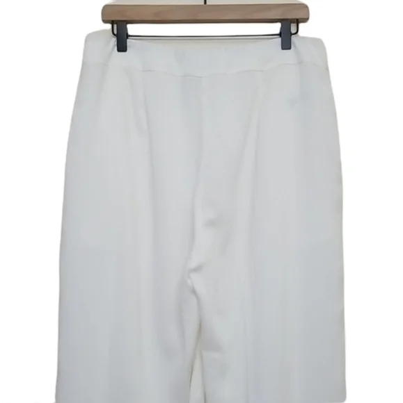 Eileen Fisher Wide Leg White Pleated Trouser Pants Medium - Picture 3 of 8